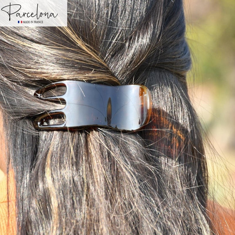Parcelona French Simply Bear Paw Medium 3â€ Celluloid Non Slip Side Slide In Jaw Yoga for Fine Hair Fashion Durable Styling Women Hair Accessories Claw Clip for Girls, Made in France(Tortoise Shell) - Image 3